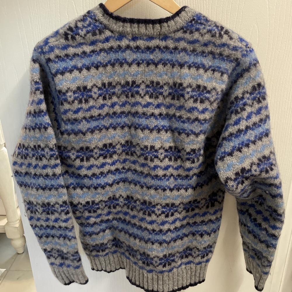 VTG Brooks Brothers Wool Knit Faire Isle Snowflake V Neck Pullover Sweater XL - Picture 7 of 10